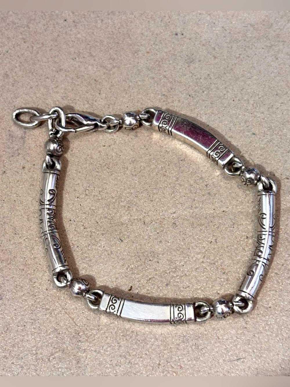 🆕Listing! Brighton Marrakesh bracelet Narrow silver engraved bars Retired